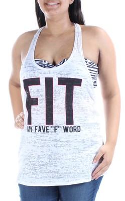 

MATERIAL GIRL Женский белый топ без рукавов с круглым вырезом Active Wear Top