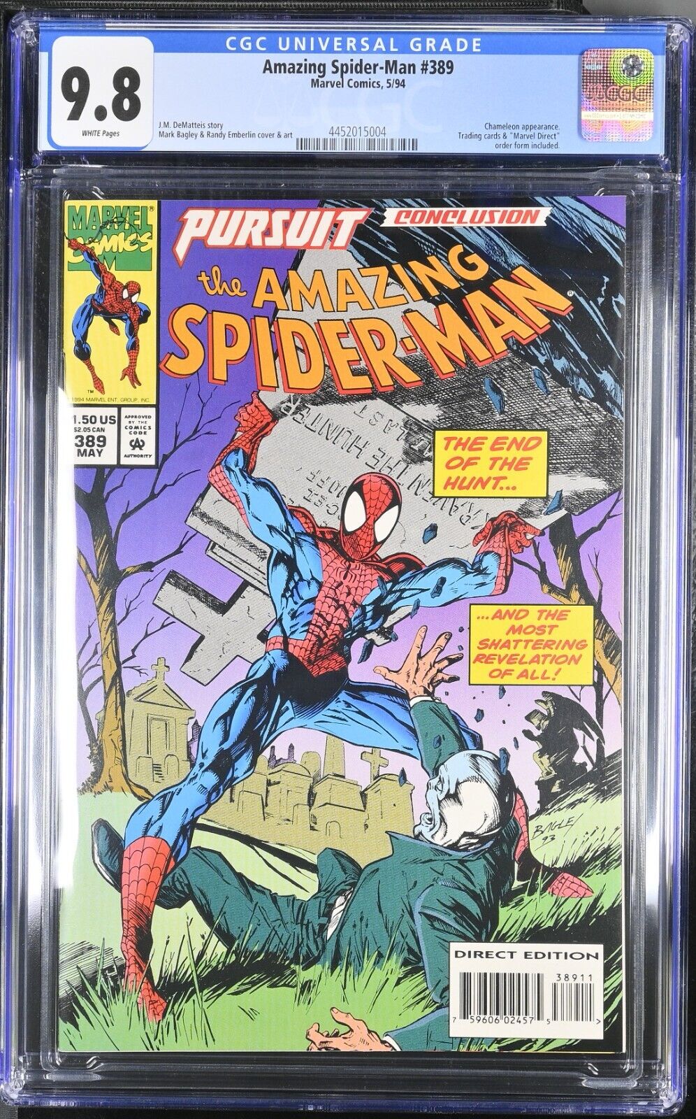 Amazing Spider-Man 389 (Marvel 1994) - CGC 9.8 - White Pages Amazing Spider-Man 389 (Marvel 1994) - CGC 9.8 - White Pages