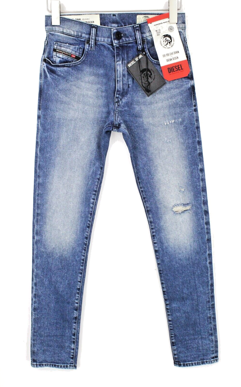 DIESEL D-Strukt 081AQ Men Jeans W27/L32 Distressed Blue Stretch 