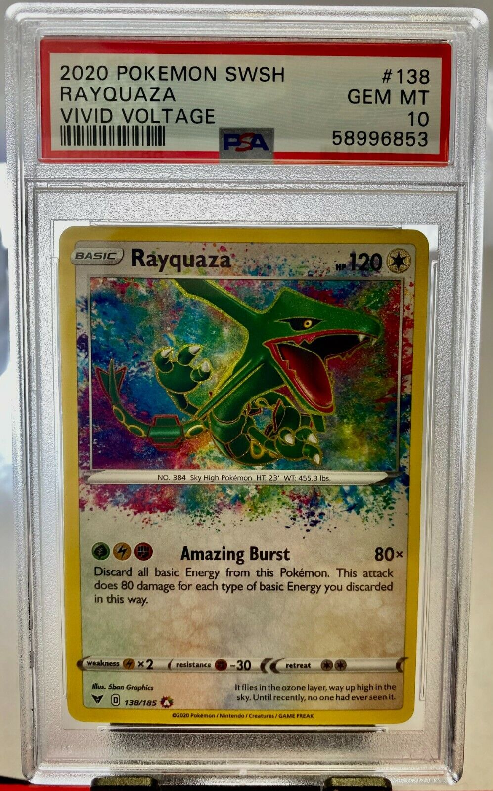 2020 Pokemon Vivid Voltage 138/185 Amazing Rare Rayquaza PSA 2020 Pokemon Vivid Voltage 138/185 Amazing Rare Rayquaza PSA