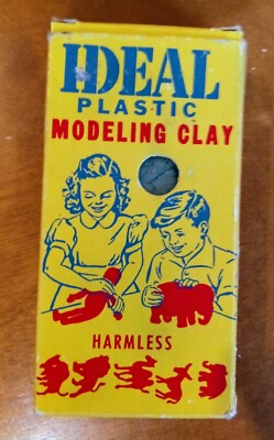 IDEAL PLASTIC MODELING CLAY in ORIG Box, VINTAGE 50s TOY from OSKALOOSA, IOWA