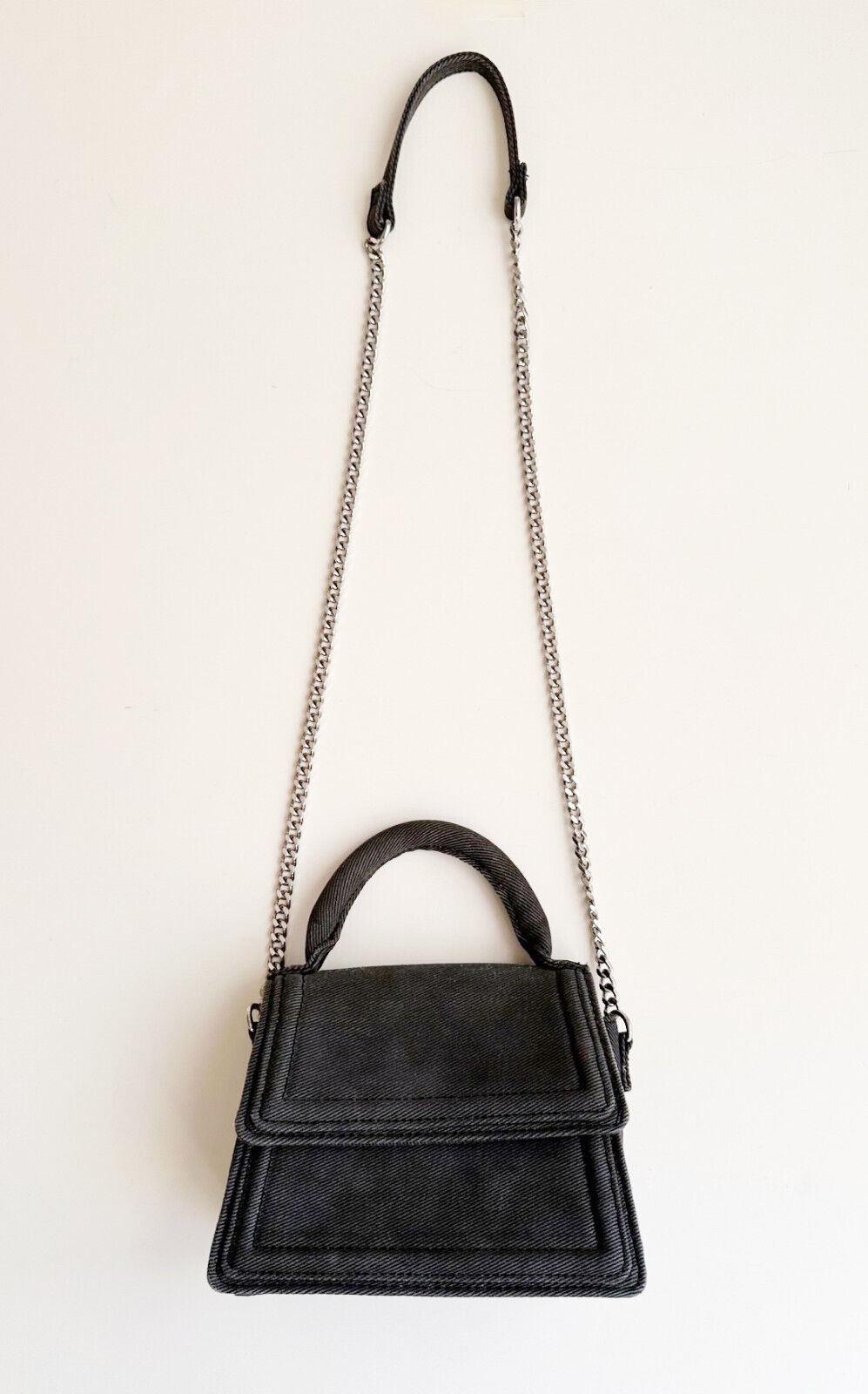 ZARA Mini City Shoulder Bag Gray Silver Chain EUC | eBay