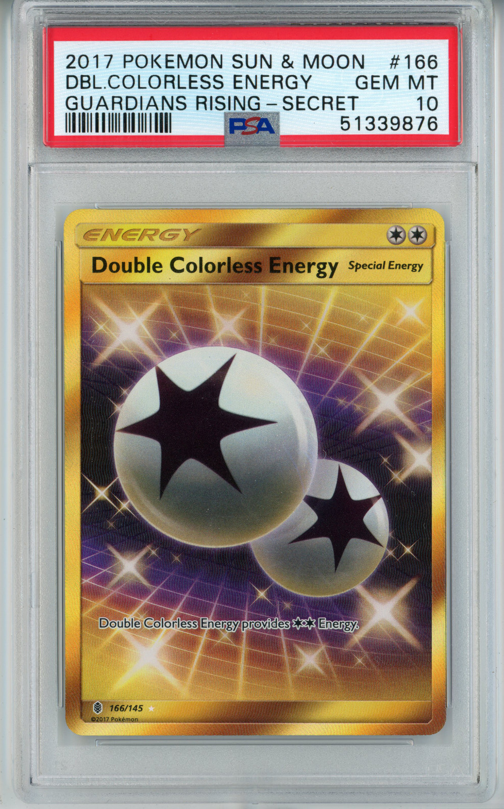 ブイズオールPSA10 POKEMON GUARDIANS RISING DOUBLE COLORLESS ENERGY #166 PSA 10