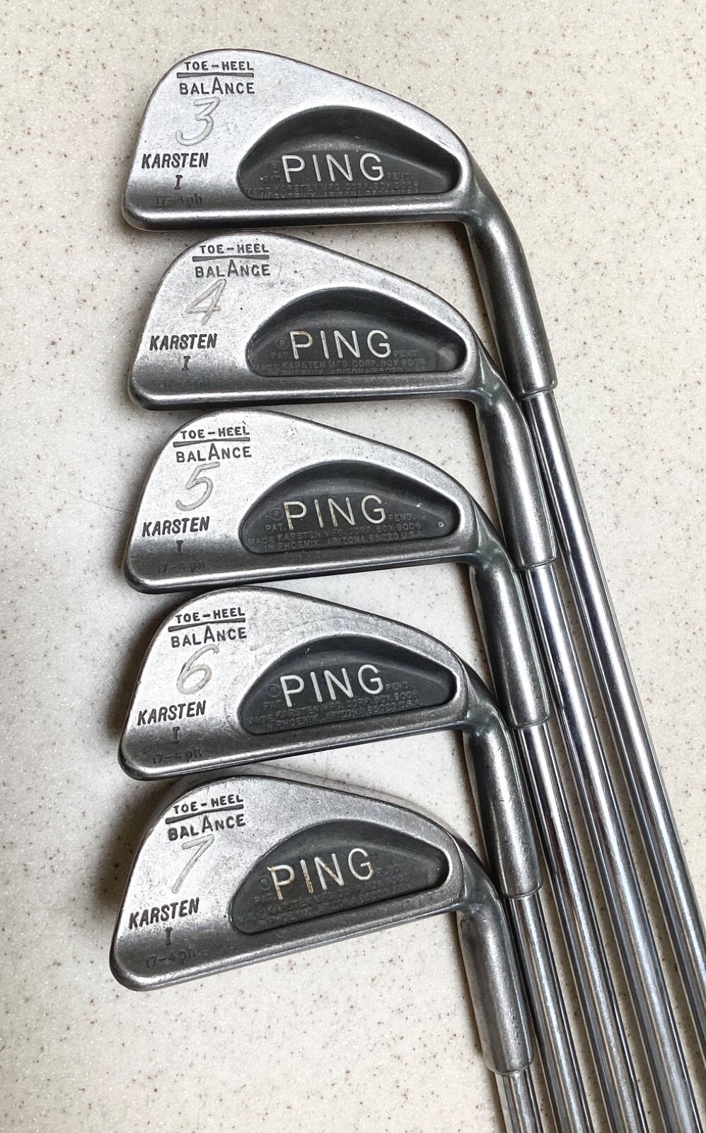 PING KARSTEN I - NO DOT 3-7 IRON SET HEEL-TOE BALANCE STEEL