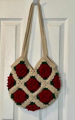 Crochet Flower Rose Bag