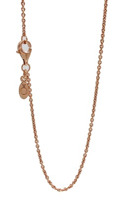 NEW Authentic PANDORA Signature Logo 14k Rose Gold Chain Necklace 580413 45 90 