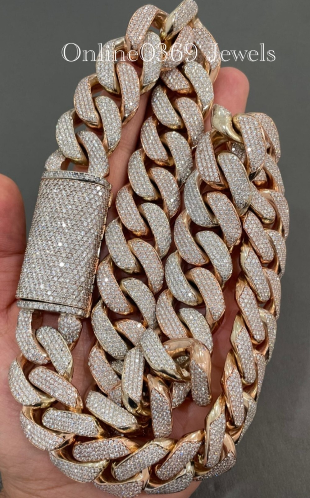 Pre-owned Online0369 Men's 25mm Wide And 22" Big Round Cubic Zirconia Cuban Necklace Chain In Silver In White