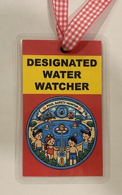 DESIGNATED WATER WATCHER Identification Card Pool Drowning Safety Prevention ID