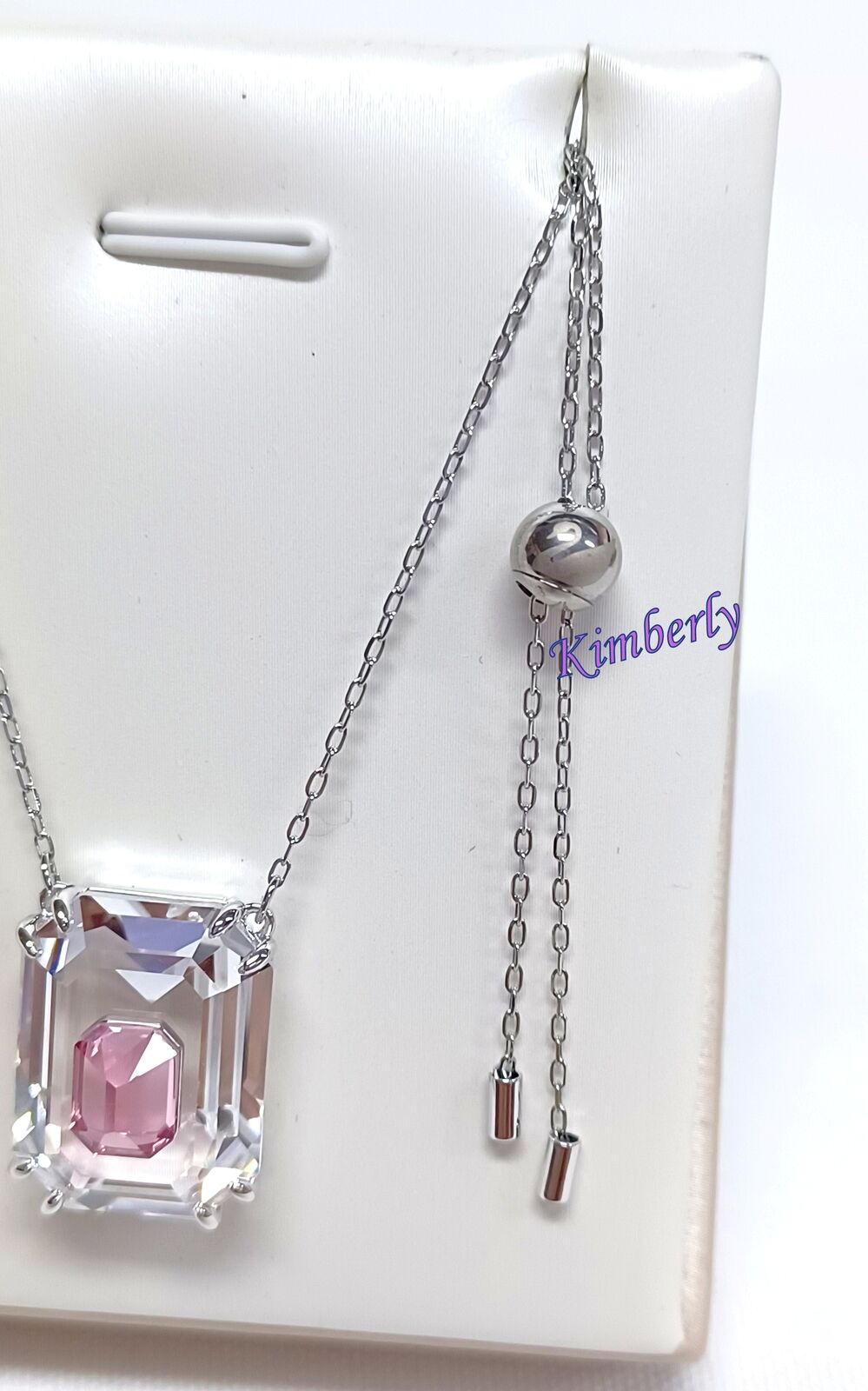 Swarovski Chroma Pendant Octagon Cut Rose Pink/Clear Crystal Swarovski Chroma Pendant Octagon Cut Rose Pink/Clear Crystal