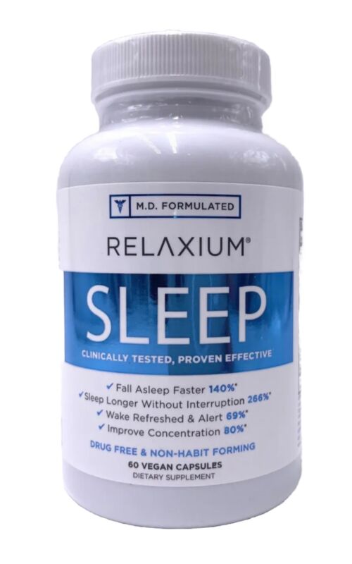 New/Sealed Relaxium Natural Non-Habit Forming Sleep-Aid Supplement