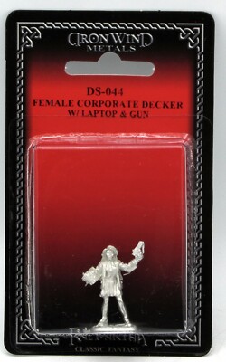 Ral Partha DS-044 Female Corporate Decker with Laptop & Gun (Shadowrun) Hacker