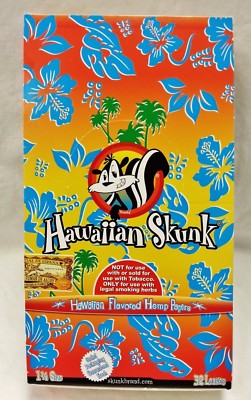 Full Box Skunk Brand 1 1/4 Hawaiian Flavored Hemp Rolling Papers 32 Per Pack