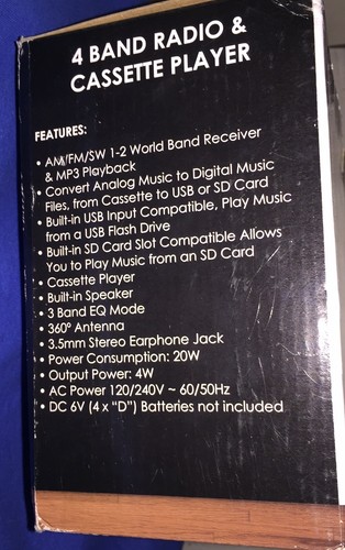 Supersonic SC3200WOOD Retro 4 Band Radio And Cassette Player