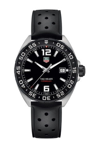 Pre-owned Tag Heuer Waz1110.ft8023 Men's Formula 1 Stainless Steel Watch With Black Band