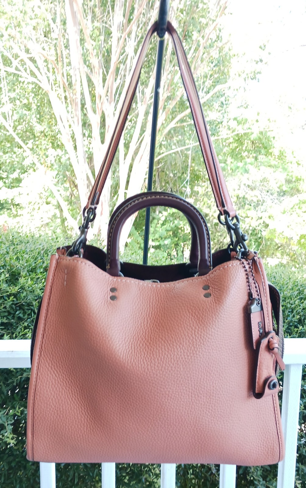Coach 1941 Rogue 30 Salmon Pink Leather Triple Compartment