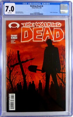 COMIC BOOK - ''THE WALKING DEAD'' #6, 3/04, DEATH OF JIM & SHANE - CGC 7.0