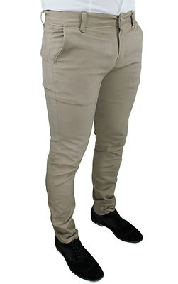 PANTALONI UOMO COLL. INVERNALE BATTISTINI JEANS BEIGE CASUAL SLIM FIT SARTORIALE
