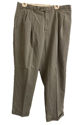 Lauren Ralph Lauren Pants Mens 38 32 Brown Dress Pleated Cuff Trousers Slacks