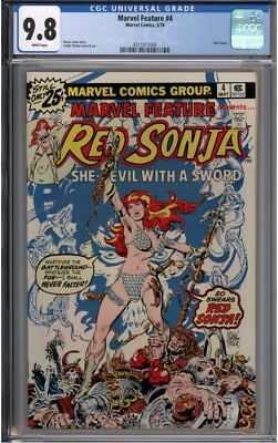 Marvel Feature #4 CGC 9.8 NM/MT Red Sonja WHITE PAGES