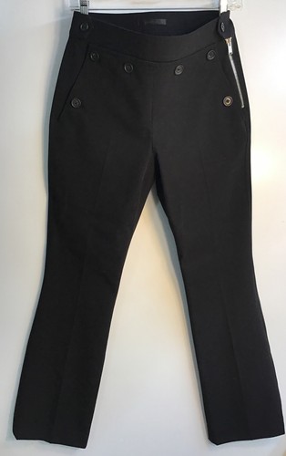 helmut lang Pants Sailor Button Front Black Stretch Cotton helmut lang Pants Sailor Button Front Black Stretch Cotton