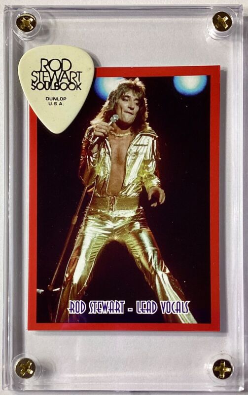 Rare Rod Stewart trading card (Only 200 exist) display / guitar pick display!!!!