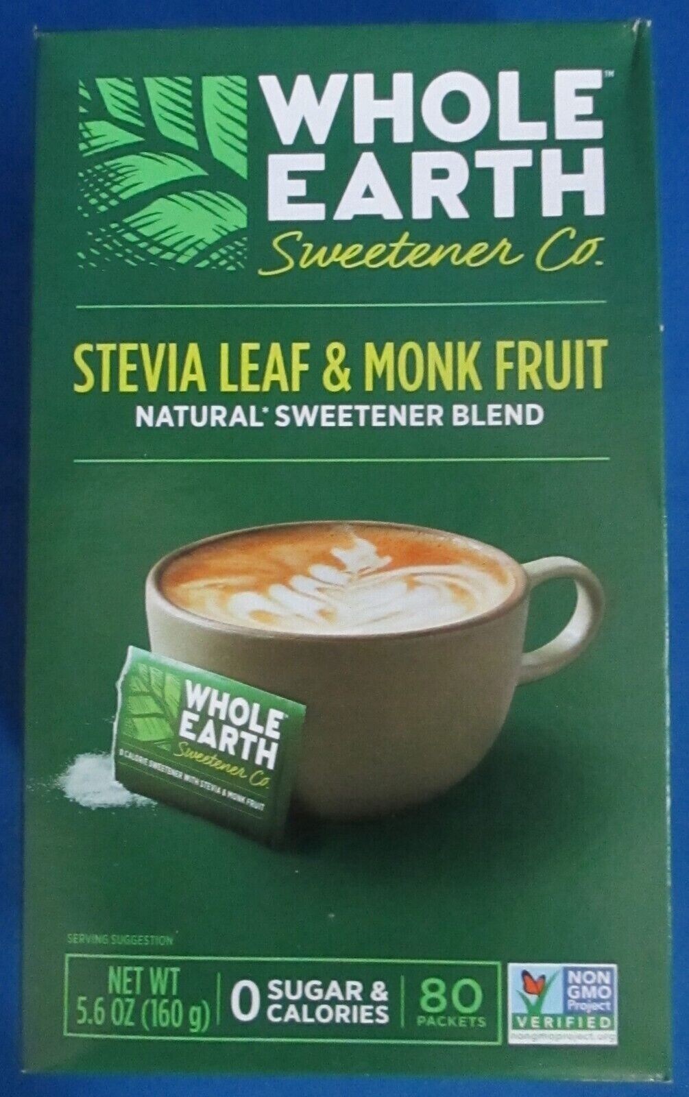 Whole Earth Stevia Leaf & Monk Fruit Natural Sweetener Blend  - Non-GMO - 0 Cal