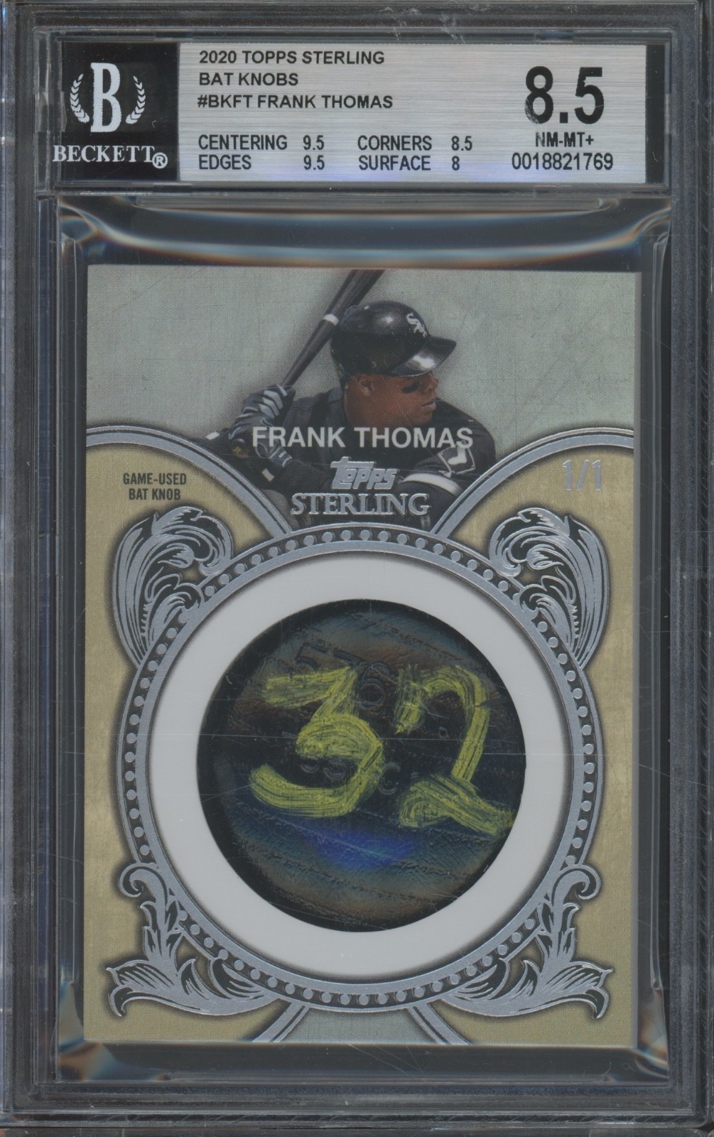 2020 Topps Sterling Frank Thomas 1/1 Game Used Bat Knob BGS 8.5