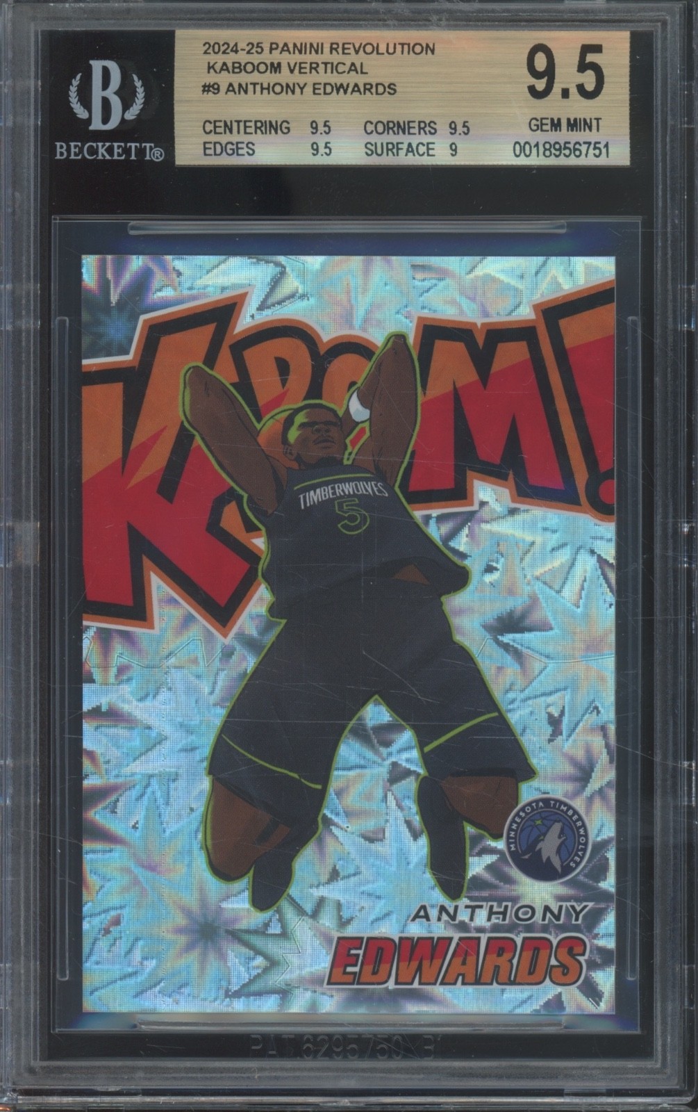 2024 Panini Revolution Kaboom! #9 Anthony Edwards SP Case Hit Gem Mint BGS 9.5