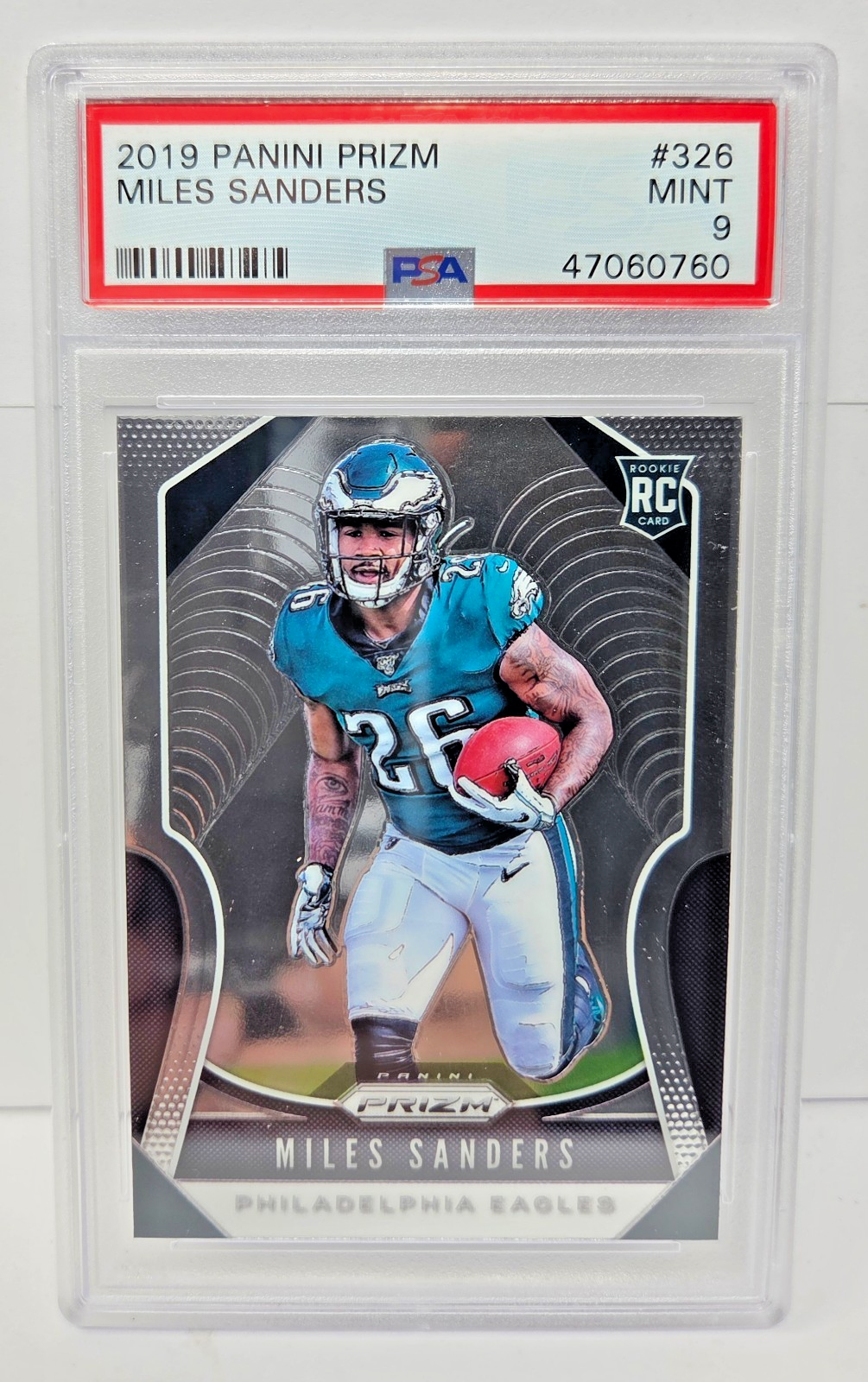 2019 Prizm - MILES SANDERS Rookie RC Football Card PSA 9 MINT