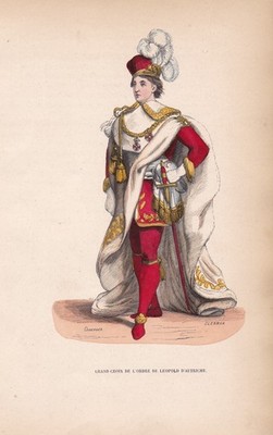 Ordre impérial de Léopold Order Österreich Austria costume Litho 1840 208359
