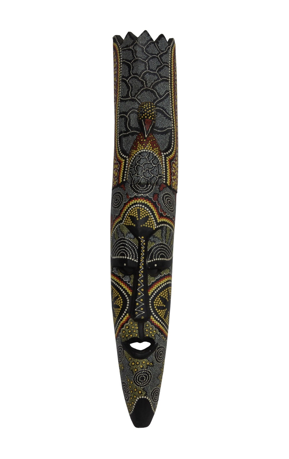Handmade Tribal Wood Oval Multi-color Face Mask Wall Display Art cs3588S Handmade Tribal Wood Oval Multi-color Face Mask Wall Display Art cs3588S