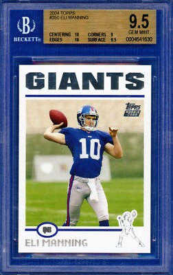 2004 TOPPS ELI MANNING  RC #350 ROOKIE CARD BGS 9.5 GEM MINT HI END 2 10'S