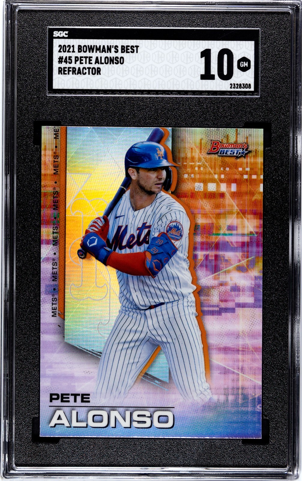 2021 Bowman Best #45 Pete Alonso REFRACTOR SGC 10 GEM MINT