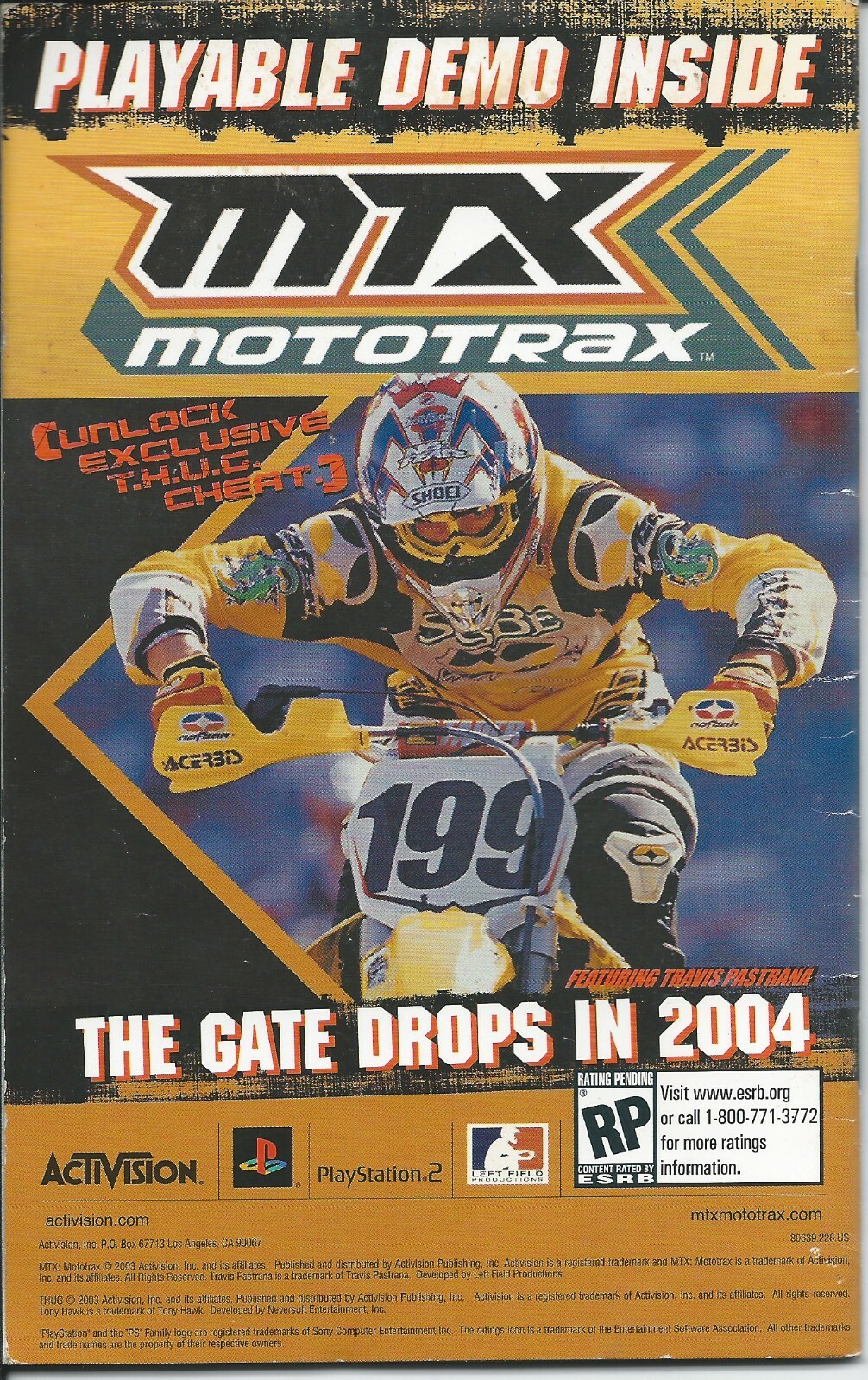 MANUAL - TONY HAWK'S UNDERGROUND PS2 PLAYSTATION 2 INSTRUCTION BOOK BOOKLET ONLY