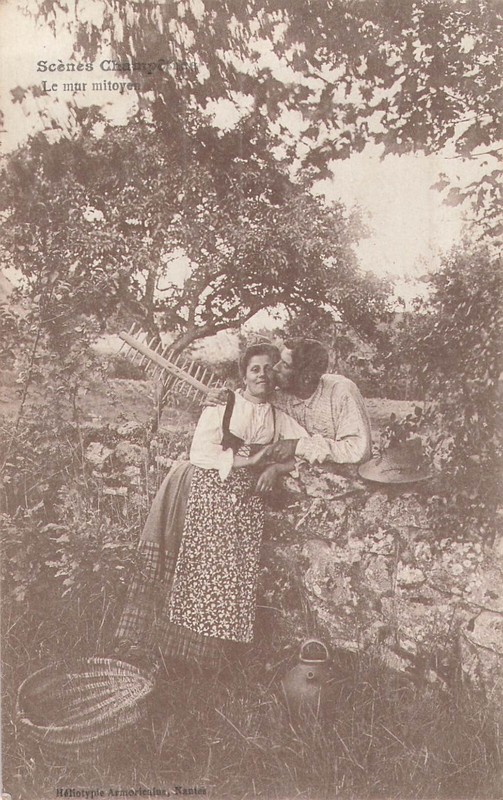 Cp Scenes Champetres Le Mur Mitoyen - 69193