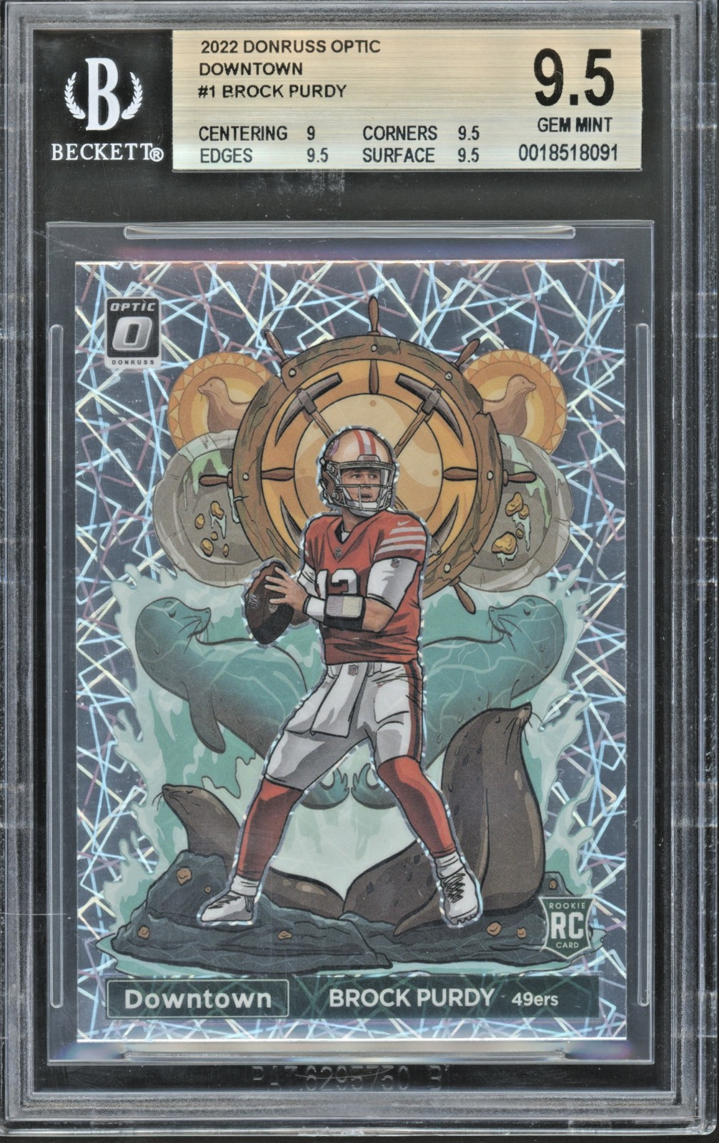 2022 Panini Donruss Optic #DT-BP Brock Purdy SSP RC Rookie Gem Mint BGS 9.5