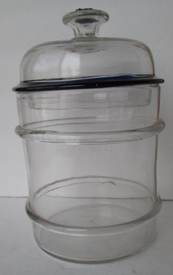 BEAUTIFUL OLD Blown 19TH CENTURY Colbalt Applied 'Ring' Apothecary Display Jar