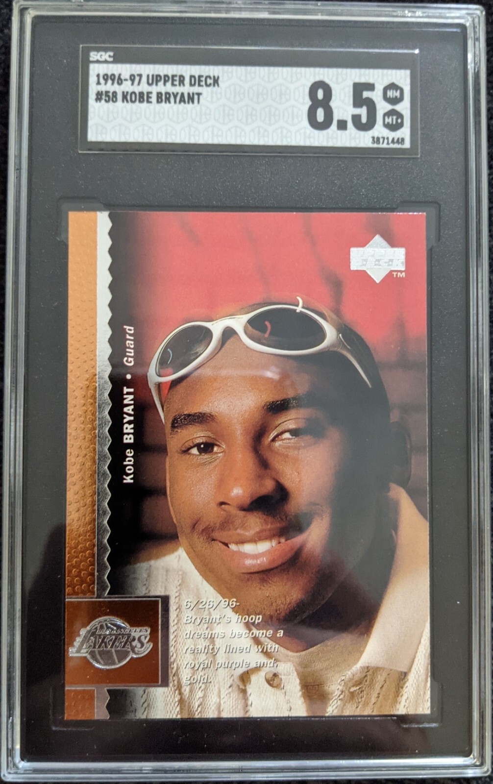 1996-97 Upper Deck - Kobe Bryant #58 RC - Rookie Card - SGC
