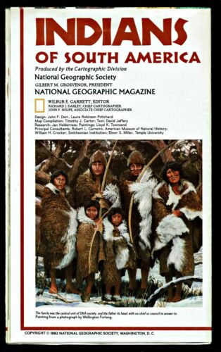 1982-3 March National Geographic Map INDIANS OF SOUTH AMERICA Poster - B (A)