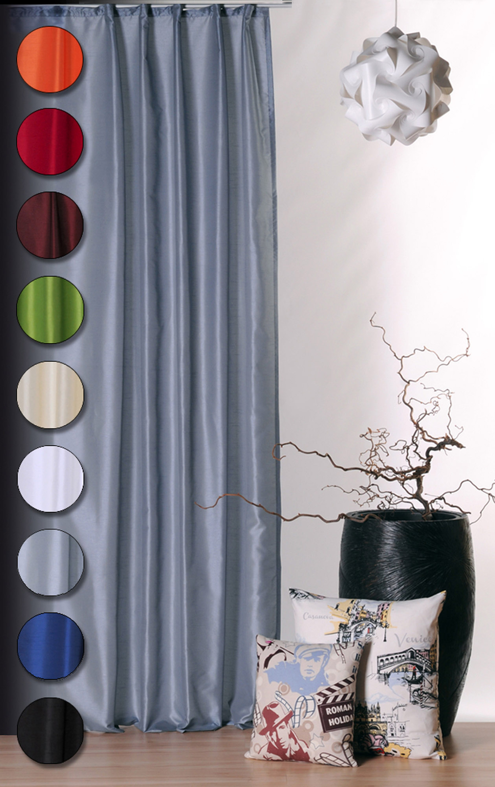 Vorhang Kräuselband 140x245 cm lichtdurchlässig Dekoschal  Gardine