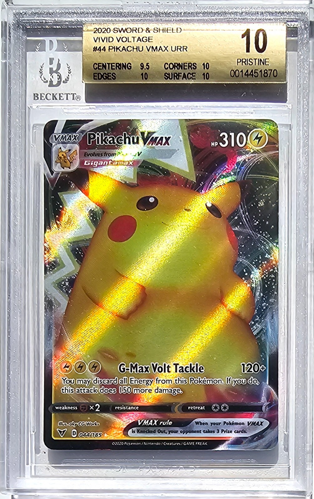 こくばバドレックスVMAX HR SA BGS10 PRISTINE 2020 Beckett Pristine 10 Charizard Pokémon Black Label #20