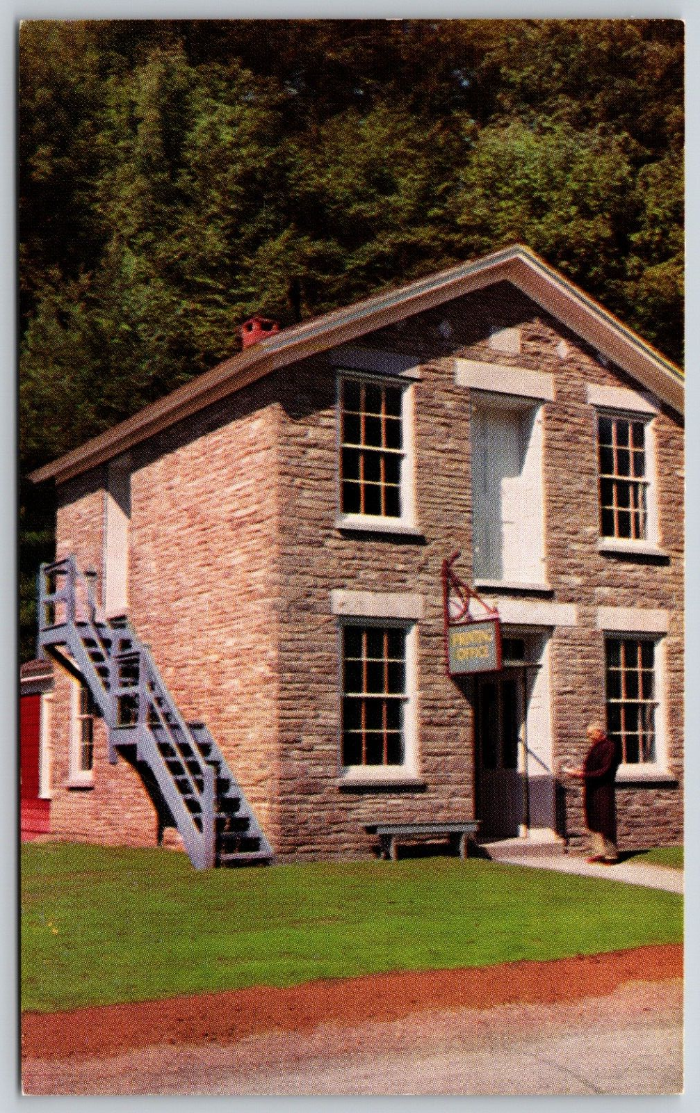 Postcard Farmer’s Museum – Printing Office – Cooperstown NY – Historical Assoc