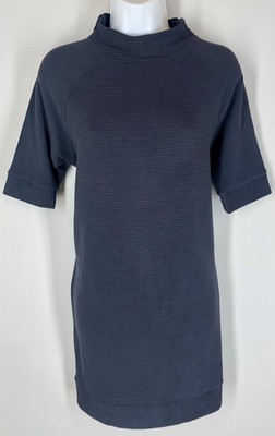 NEW French Connection Tunic Dress 2 S Blue Textured Stripe Mock Neck NWT