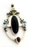 Onyx, Citrne, Topaz & Garnet Sterling Silver Pendant Fine Statement Jewellery-2.JPG