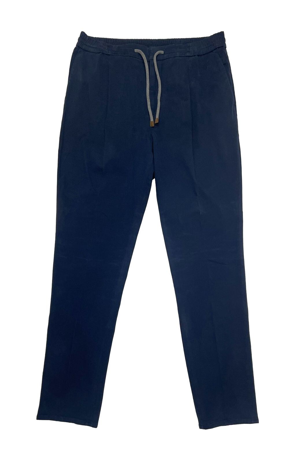 Pre-owned Brunello Cucinelli Men's Pants Size 36 / 52 Blue Cotton Blend Drawstring $1,195