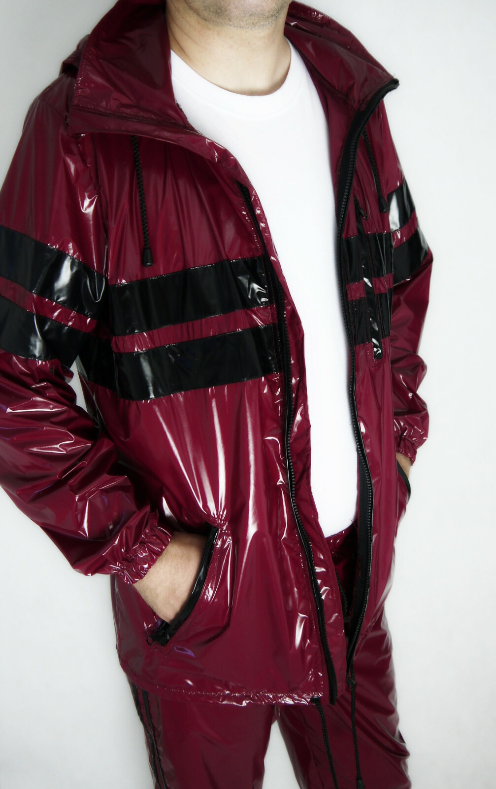 NYLKO GLANZNYLON PVC SHINY NYLON JACK PS REGENJACKE JACKET 9 FARBEN XS-5XL MIT FUTTER