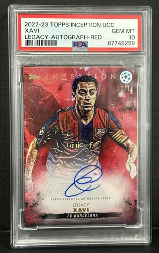 2022-23 Topps Inception UCL Barcelona Legacy Xavi Auto Red