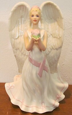 Lenox GIFT OF KNOWLEDGE ANGEL Figurine for Breast Cancer Awareness (Pink Ribbon)
