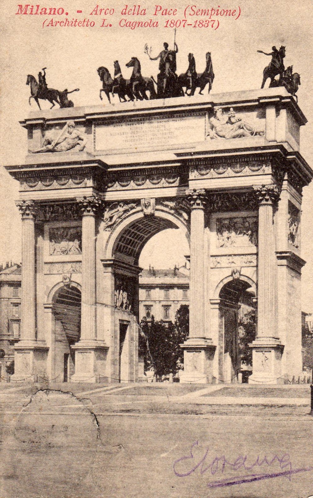 05894 Cartolina Milano (MI) Arco della Pace Sempione