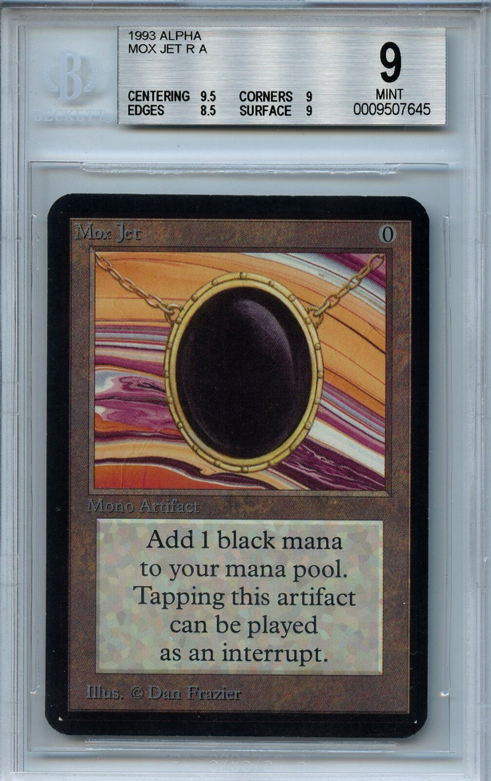MTG Alpha Mox Jet BGS 9.0 (9) Mint Magic Card with 9.5 MTG Alpha Mox Jet BGS 9.0 (9) Mint Magic Card with 9.5